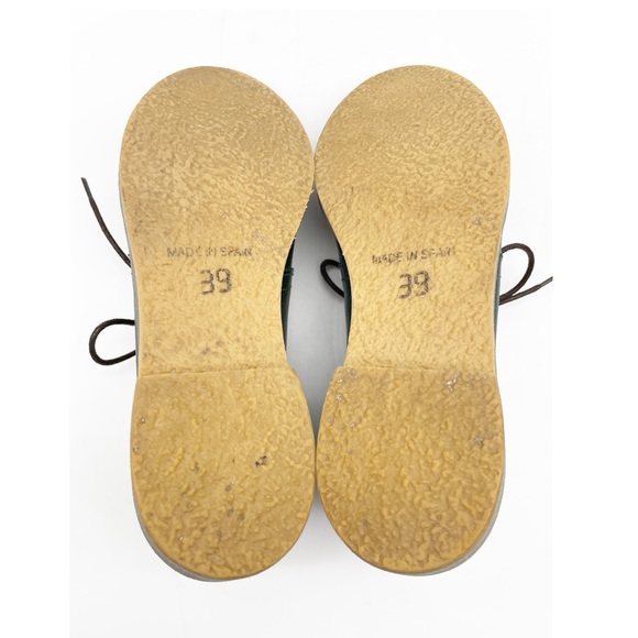 Green Soft Leather Lace Up Bootie Shoe.  Size 39 - Picture 7 of 7